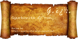 Gyurkovits Áron névjegykártya