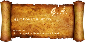 Gyurkovits Áron névjegykártya