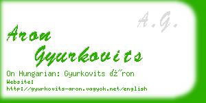 aron gyurkovits business card